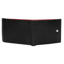 STARHIDE Mens RFID Blocking Genuine Goat Leather Wallet 620 (Black Red)