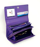 STARHIDE Ladies Soft Genuine Leather Flap Over Purse Multi Credit Card Slots 5510