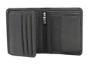 Morucha Mens Small RFID Blocking Genuine Leather Bifold Wallet M35 (Black)