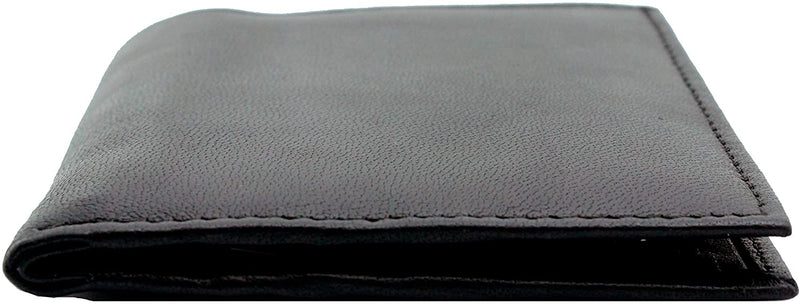 RAS Mens RFID Blocking Real Leather Ultra Slim Bifold Wallet 8 Card Holder 122