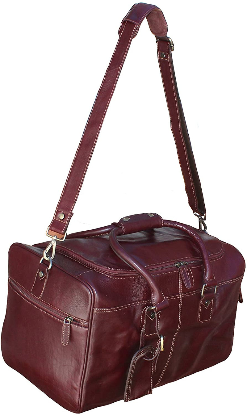 STARHIDE Genuine Leather Duffle Holdall Overnight Travel Weekend Gym Sports Luggage Flight Carry On Cabin Bag 545 Brown