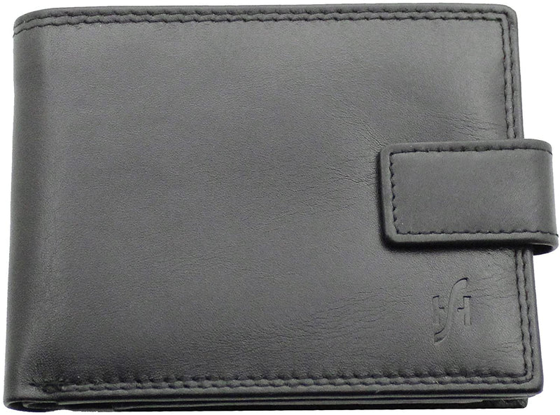 STARHIDE Mens RFID Blocking Genuine Calf Leather Wallet with A Side Zip Around Coin Pocket 1180