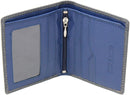 STARHIDE Mens RFID Blocking Soft Genuine Leather Compact Bifold Wallet 1155 (Grey Blue)