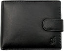 STARHIDE Mens RFID Blocking Classic Bifold Coin Pocket Leather Wallet with Gift Box 1110 Black