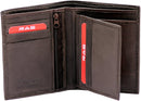 RAS Mens Genuine Leather Id Credit Card Holder Wallet 54 Brown