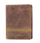 STARHIDE Mens RFID Blocking Distressed Hunter Leather Trifold Coin Pocket Wallet 1195 Brown