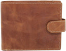 TOPSUM LONDON Mens Distressed Genuine Leather RFID Blocking Notecase Wallet with Flip Up Id Pocket 4021 Tan