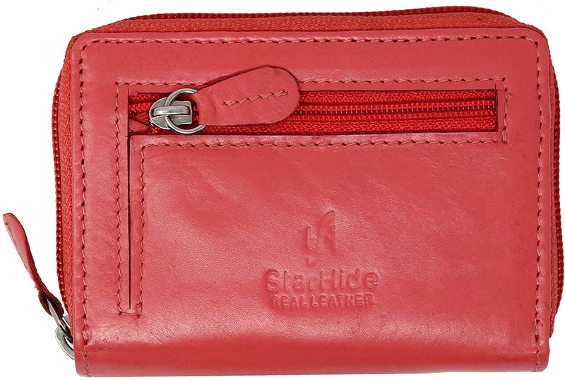 STARHIDE Womens Small Leather Fan Concertina Palm Credit Card Holder 1234