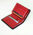 STARHIDE Minimalist Slim Wallets for Men RFID Blocking Genuine Leather Small Wallet with Zip Coin Pocket 815 (Black Red)