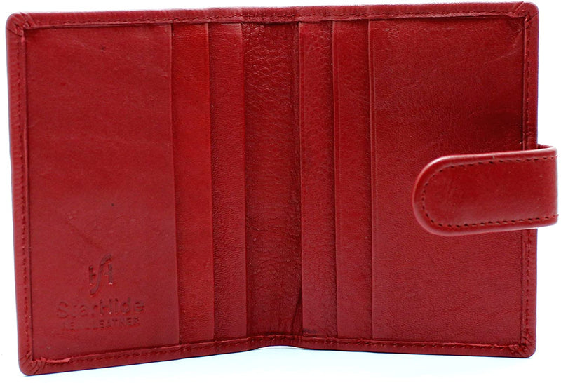 RAS Mens Womens Small Leather 24 Credit Cardholder with Popper Button Fastening 602