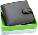 TOPSUM LONDON Mens RFID Blocking Leather Bifold Wallet With A Zipped Coin Pocket 4003 Black