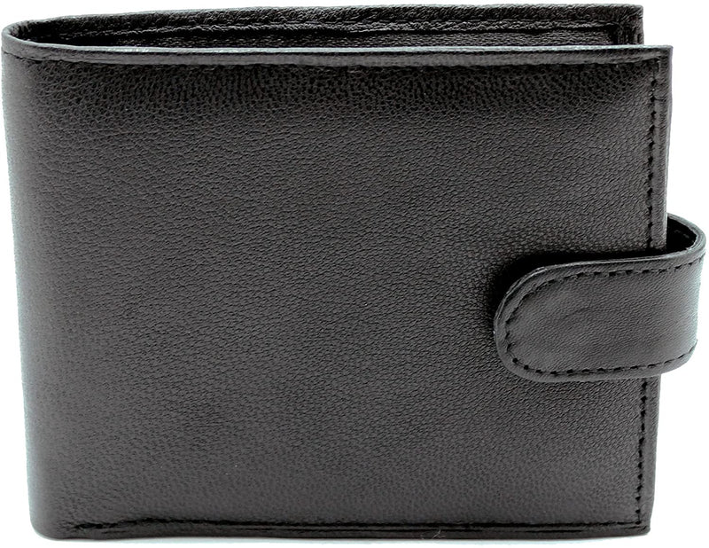 RAS WALLETS Mens RFID Blocking Leather Wallet with Multiple Credit Card Slots and Id Window 64 Black