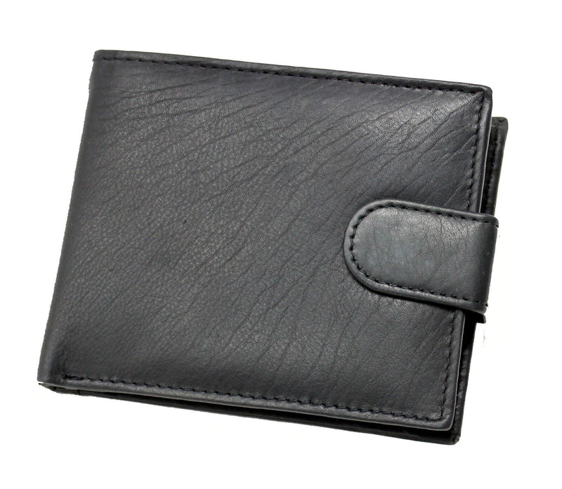 Mens Black Brown Soft Genuine Leather Bifold Wallet LG6