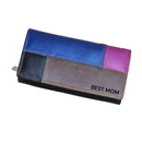 Personalised Women RFID Leather Purse | Ladies Customised Wallet | Soft Genuine Leather Flap Over Purse Multi Credit Card Slots
