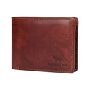 Morucha Mens RFID Blocking Genuine Leather Bifold Passcase Wallet M60