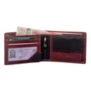 Morucha Mens RFID Blocking Genuine Leather Bifold Passcase Wallet M60