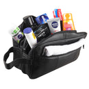 RAS Mens Washbag | Large Genuine Leather Travel Overnight Wash Gym Toiletry Shaving Bag 3520 Black