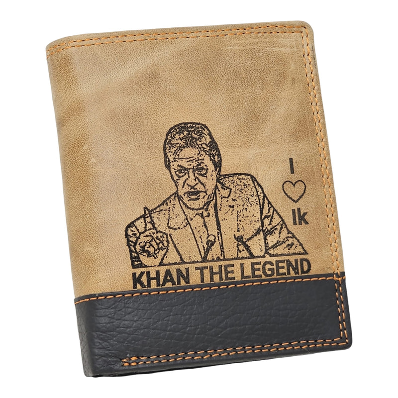 Khan The Legend Leather Wallet | RFID Blocking Mens Wallet (Tan Black