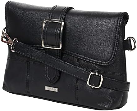 STARHIDE Women's Leather Cross Body Shoulder Bag with Front Buckle Closing Feature 5625