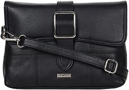 STARHIDE Women's Leather Cross Body Shoulder Bag with Front Buckle Closing Feature 5625