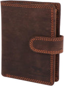 Morucha Unisex Distressed Leather RFID Wallet - Refined Style with Enhanced Security Features  - M105-Dark Brown Hunter