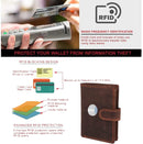 Morucha Unisex Distressed Leather RFID Wallet - Refined Style with Enhanced Security Features  - M105-Dark Brown Hunter