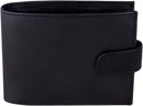 Black Real Leather Wallets for Men - RFID Blocking Wallet Men UK - Bifold Card Case Purse Wallet with 3 Clear ID Window Pockets and Coin Pouch