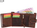 Morucha Unisex Distressed Leather RFID Wallet - Refined Style with Enhanced Security Features  - M105-Dark Brown Hunter