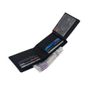 Morucha Mens Black RFID Blocking Wallet with External Quick Tap & Go Card Pocket Slim Genuine Leather Billfold 2 ID Card Holder Wallet M-130 Black