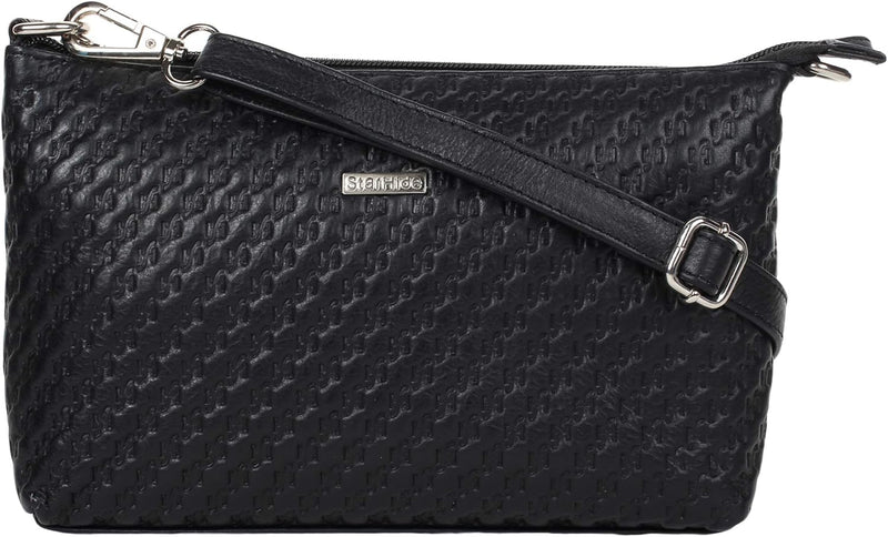 STARHIDE Women's Leather Cross Body Shoulder Bag with Long Adjustable Strap And Inner RFID Protected Pocket 5630