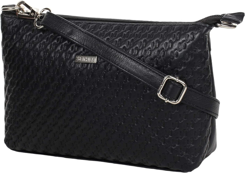 STARHIDE Women's Leather Cross Body Shoulder Bag with Long Adjustable Strap And Inner RFID Protected Pocket 5630