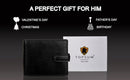 TOPSUM LONDON Mens RFID Blocking Genuine Leather Passcase Wallet with Coin Pocket 4014