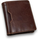 STARHIDE Mens Designer RFID Blocking Smooth Genuine Oiled Leather Trifold Wallet Purse Credit Debit ID Card Holder 735 (Brown)