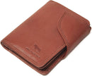 Morucha Mens RFID Blocking Genuine Leather Billfold Wallet with Coin and ID Card Holder Pockets M50 (Brown)