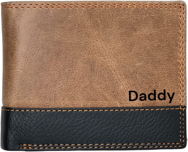 Custom Engraved Wallets for Men UK | Genuine Soft Leather Wallet | Built in RFID Blocking | Engraved Gift for Him 2028