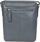STARHIDE Ladies Soft Premium Leather Shoulder/Cross Body Bag with Front Flip Opening 570 (Grey/Black)