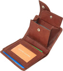 Morucha Mens RFID Blocking Genuine Leather Billfold Wallet with Coin and ID Card Holder Pockets M50 (Brown)