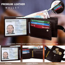 Personalised Engraved RFID SAFE Lleather Bifold Wallet Gift for Husband, Dad, Granddad, Son Boy Friend 4006 Brown