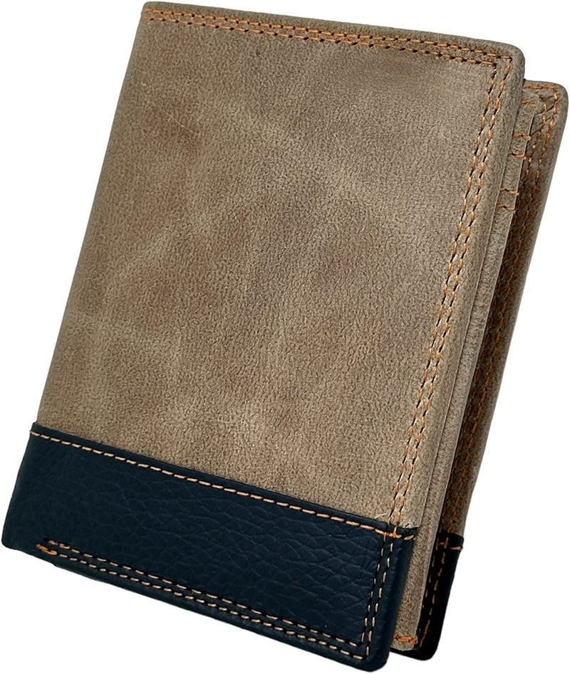 Khan The Legend Leather Wallet | RFID Blocking Mens Wallet (Tan Black