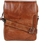 STARHIDE Mens Ladies Soft Premium Oil Tanned Leather Shoulder Cross Body Bag with Front Flip Opening 580 (Tan)