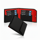 STARHIDE Mens RFID Blocking Genuine Goat Leather Wallet 620 (Black Red)
