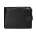 RAS Mens RFID Blocking Leather Passcase Wallet With Multi Card Slots and Coin Pouch 2511 Black