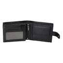 RAS Mens RFID Blocking Leather Passcase Wallet With Multi Card Slots and Coin Pouch 2511 Black