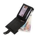 RAS Mens RFID Blocking Leather Passcase Wallet With Multi Card Slots and Coin Pouch 2511 Black