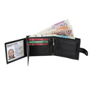RAS Mens RFID Blocking Leather Passcase Wallet With Multi Card Slots and Coin Pouch 2511 Black