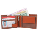 Morucha Mens RFID Blocking Genuine Leather Bifold Passcase Wallet M60 (Black Tan)