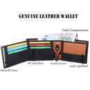 Morucha Mens RFID Blocking Genuine Leather Bifold Passcase Wallet M60