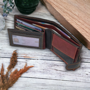 Morucha Mens RFID Blocking Real Soft Leather Passcase Wallet M75 Black/Brown