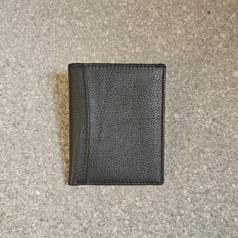 Engraved Personalized Leather Wallet Men Women Soft Genuine Leather Credit Card Holder Wallet with  Banknote Compartment Black