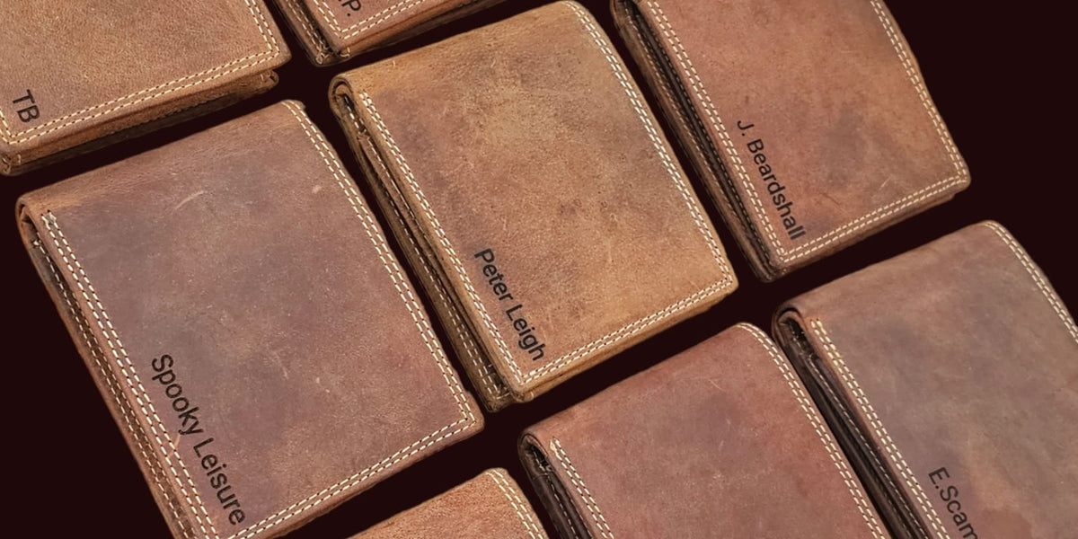 Wallet Text Engraved Text Wallet Genuine Leather Wallet With Inspiring Text - RFID ...